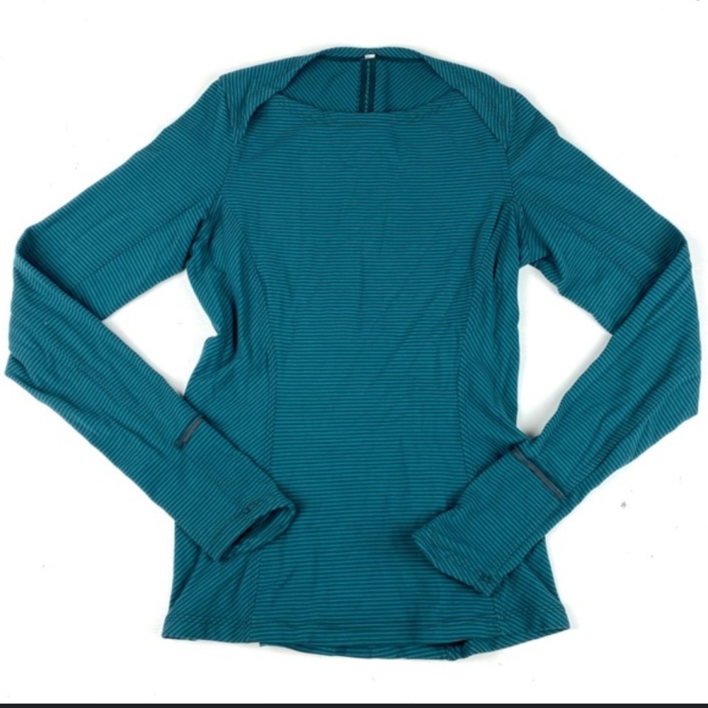 Lululemon Athletica Teal Striped Shirt